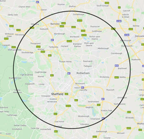 Map of areas included in packages
